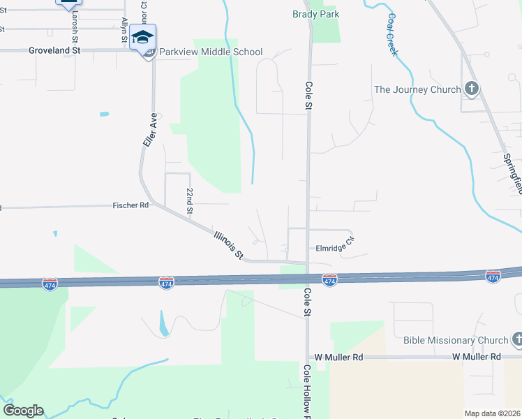 map of restaurants, bars, coffee shops, grocery stores, and more near 240 Belaire Court in Peoria