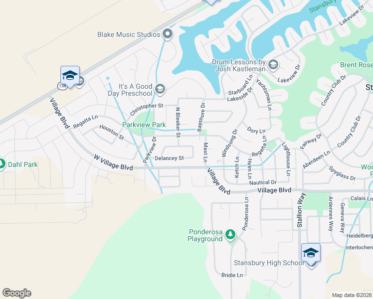 map of restaurants, bars, coffee shops, grocery stores, and more near 395 West Broome Street in Stansbury Park
