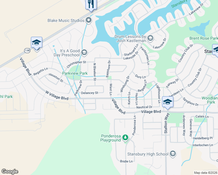 map of restaurants, bars, coffee shops, grocery stores, and more near 5757 Mast Lane in Stansbury Park
