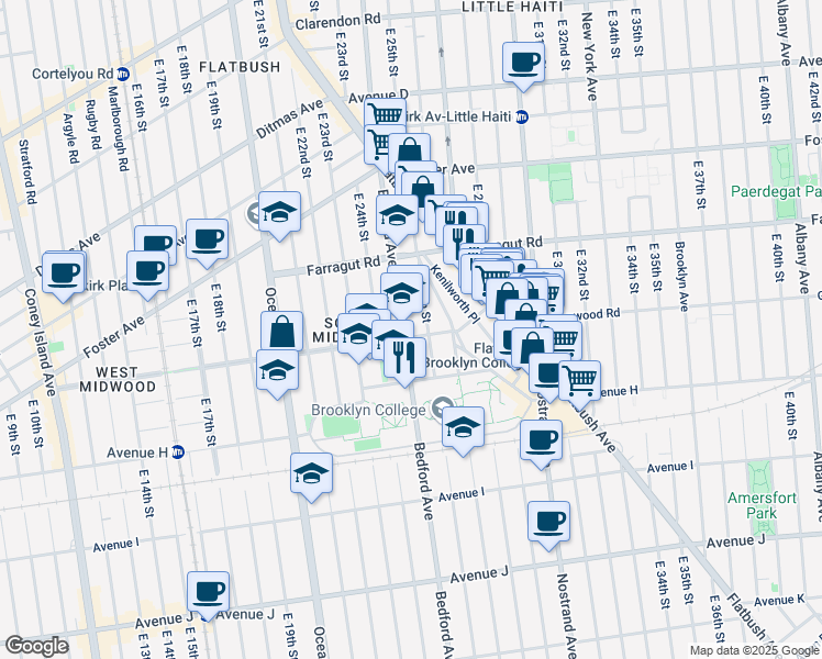 map of restaurants, bars, coffee shops, grocery stores, and more near in Brooklyn