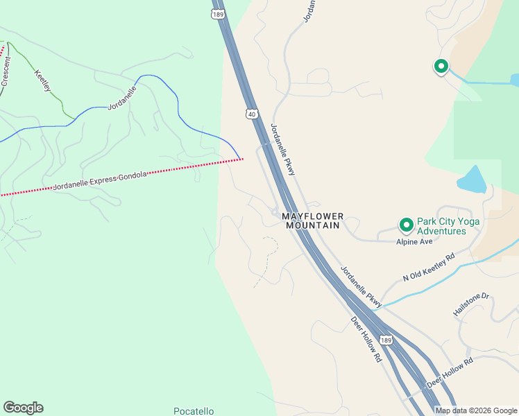 map of restaurants, bars, coffee shops, grocery stores, and more near Deer Hollow Road in Park City