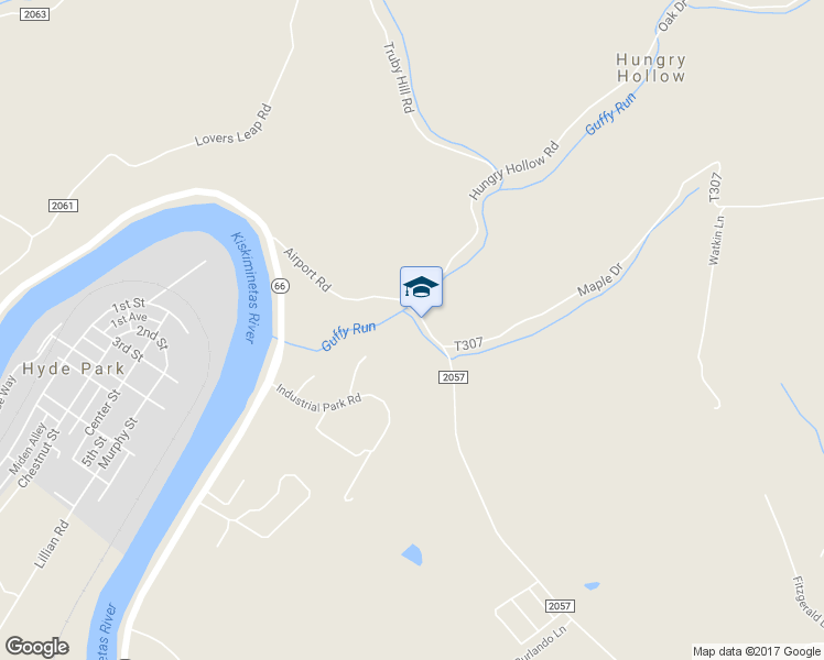 map of restaurants, bars, coffee shops, grocery stores, and more near 1715 Airport Road in Vandergrift