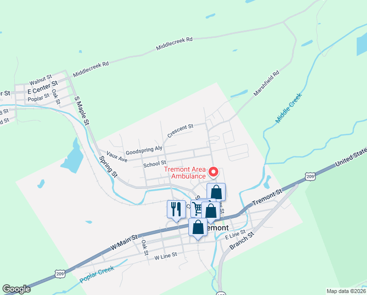 map of restaurants, bars, coffee shops, grocery stores, and more near 60 Vaux Avenue in Tremont