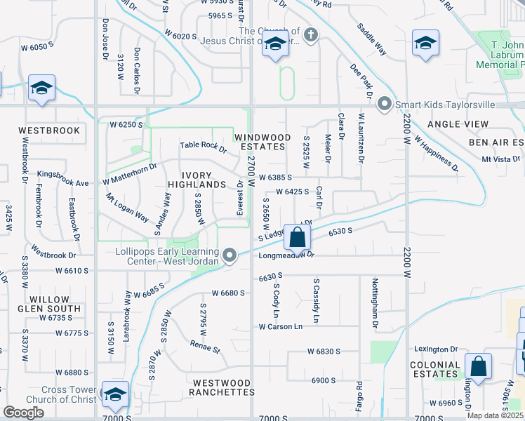map of restaurants, bars, coffee shops, grocery stores, and more near 6474 Tamra Drive in Taylorsville