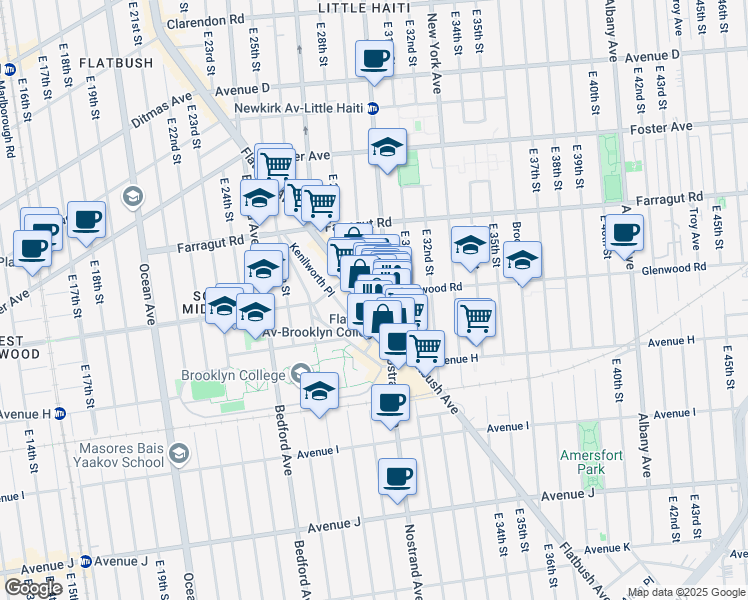 map of restaurants, bars, coffee shops, grocery stores, and more near in Brooklyn