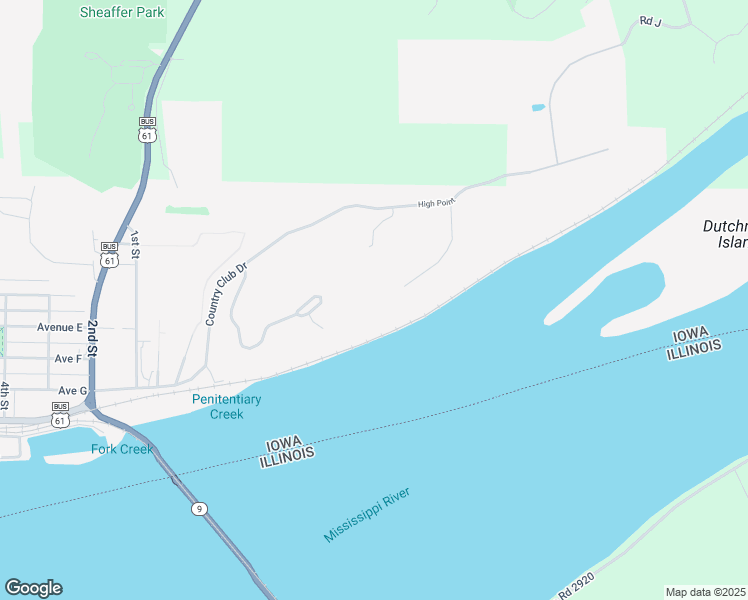 map of restaurants, bars, coffee shops, grocery stores, and more near 11 High Point in Fort Madison