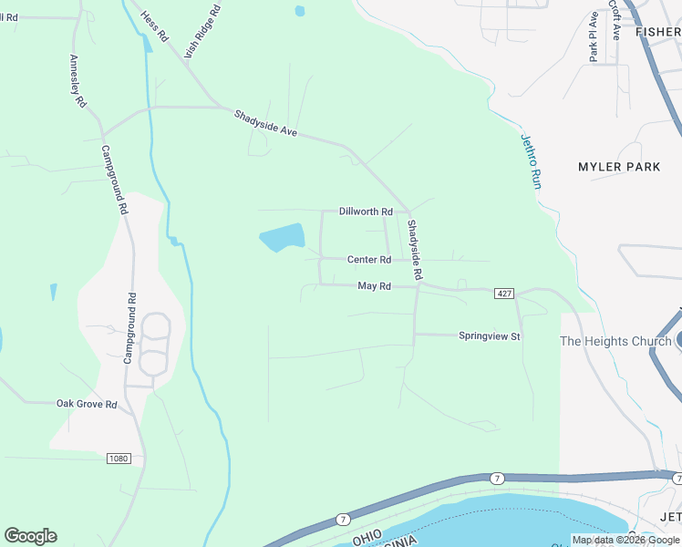 map of restaurants, bars, coffee shops, grocery stores, and more near 1042 Center Road in East Liverpool