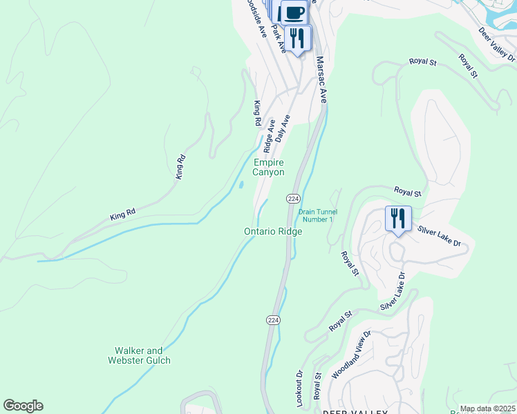 map of restaurants, bars, coffee shops, grocery stores, and more near 331 Daly Avenue in Park City