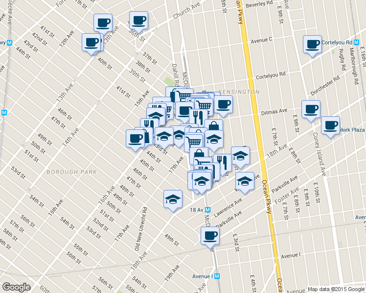 map of restaurants, bars, coffee shops, grocery stores, and more near in Brooklyn