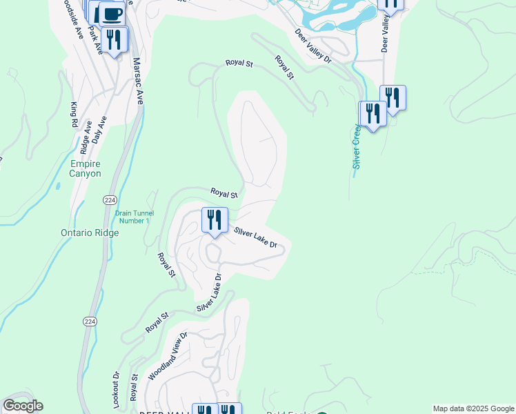 map of restaurants, bars, coffee shops, grocery stores, and more near 4 Oak Court in Kamas