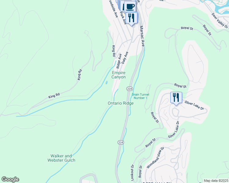 map of restaurants, bars, coffee shops, grocery stores, and more near 331 Daly Avenue in Park City