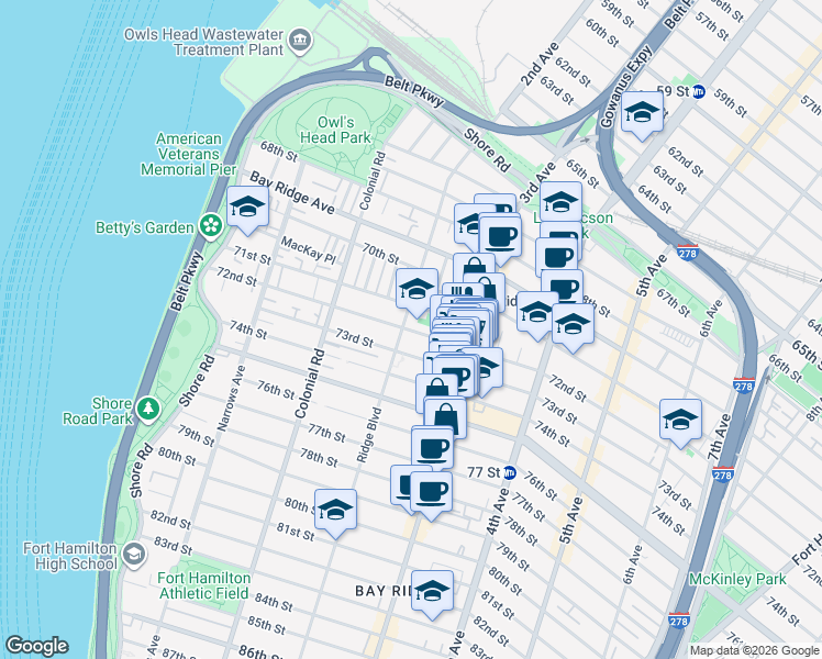 map of restaurants, bars, coffee shops, grocery stores, and more near in Brooklyn