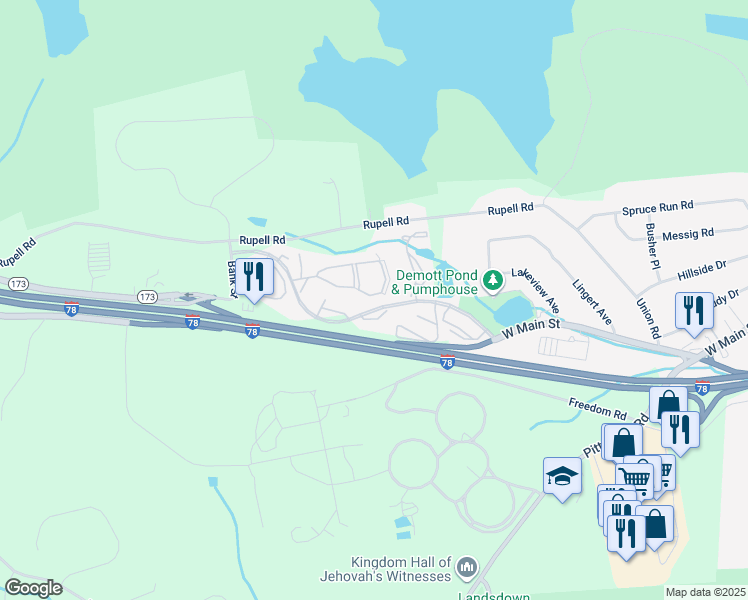 map of restaurants, bars, coffee shops, grocery stores, and more near 41 Overlook Drive in Clinton