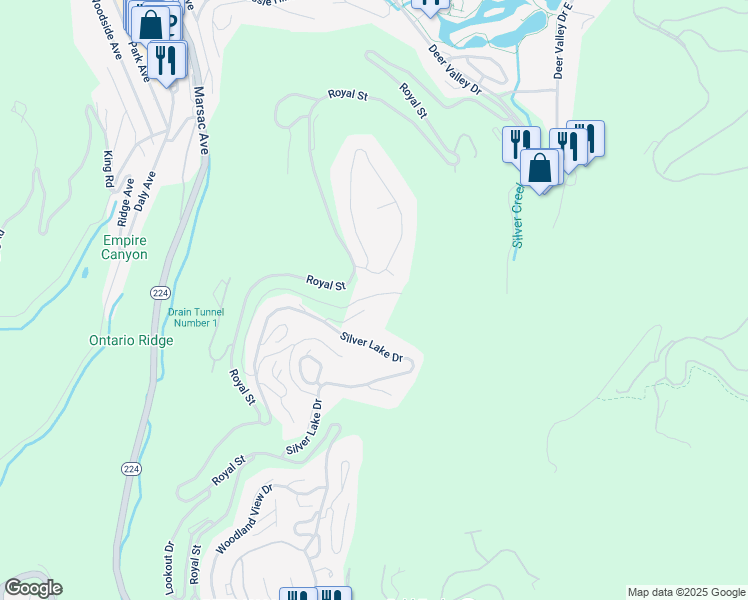 map of restaurants, bars, coffee shops, grocery stores, and more near 16 Oak Court in Kamas