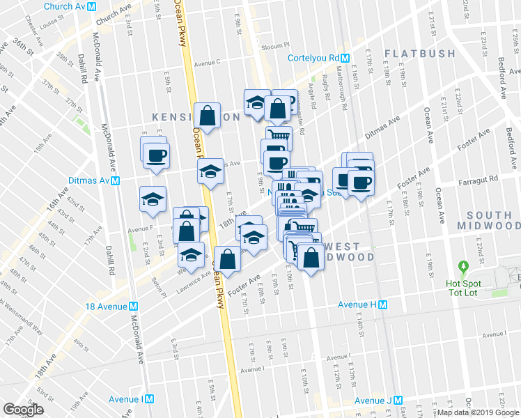 map of restaurants, bars, coffee shops, grocery stores, and more near 323 Webster Avenue in Brooklyn