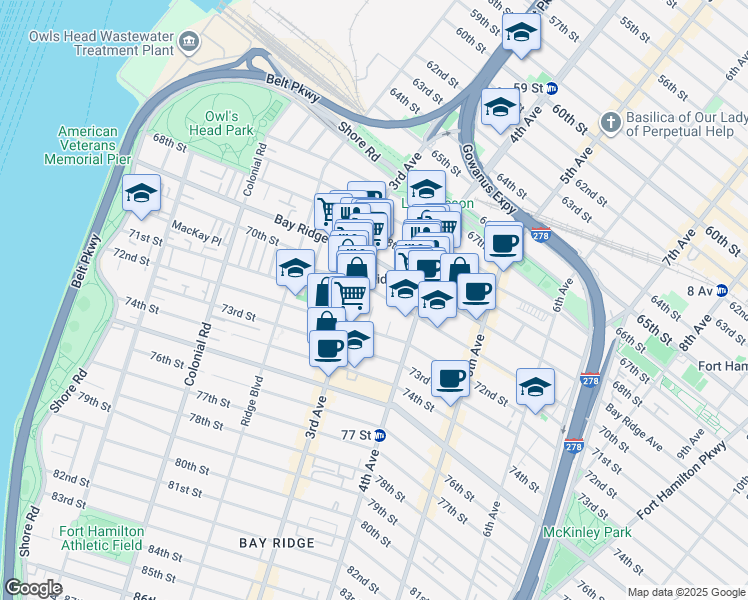map of restaurants, bars, coffee shops, grocery stores, and more near 326 Ovington Avenue in Brooklyn