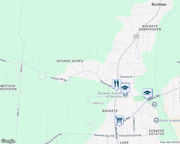 map of restaurants, bars, coffee shops, grocery stores, and more near 1925 Herbscenta Lane in Redding
