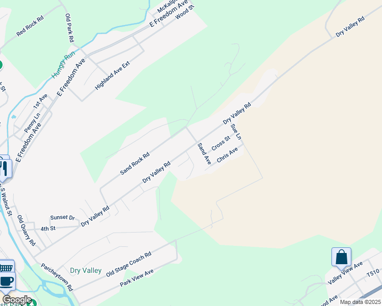 map of restaurants, bars, coffee shops, grocery stores, and more near 646 Dry Valley Road in Lewistown