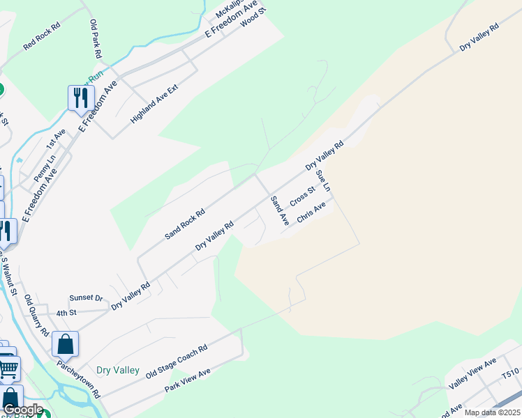 map of restaurants, bars, coffee shops, grocery stores, and more near 646 Dry Valley Road in Lewistown