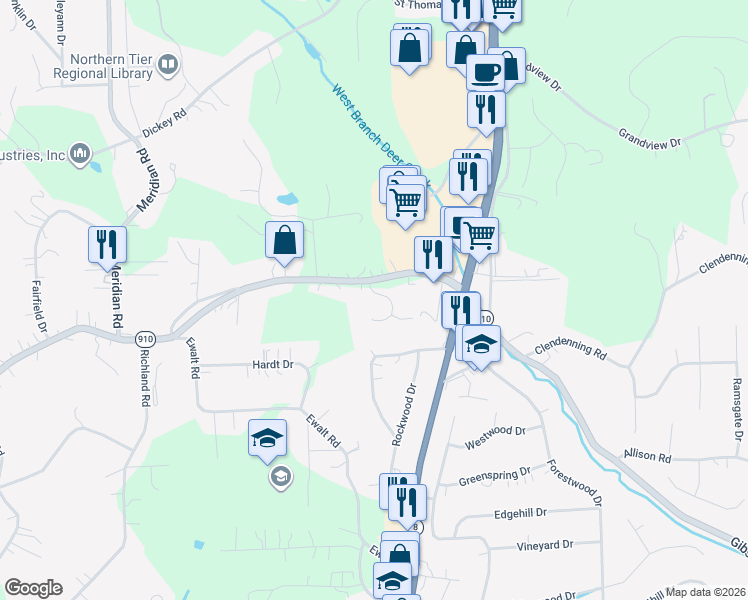 map of restaurants, bars, coffee shops, grocery stores, and more near 4068 Gibsonia Road in Gibsonia
