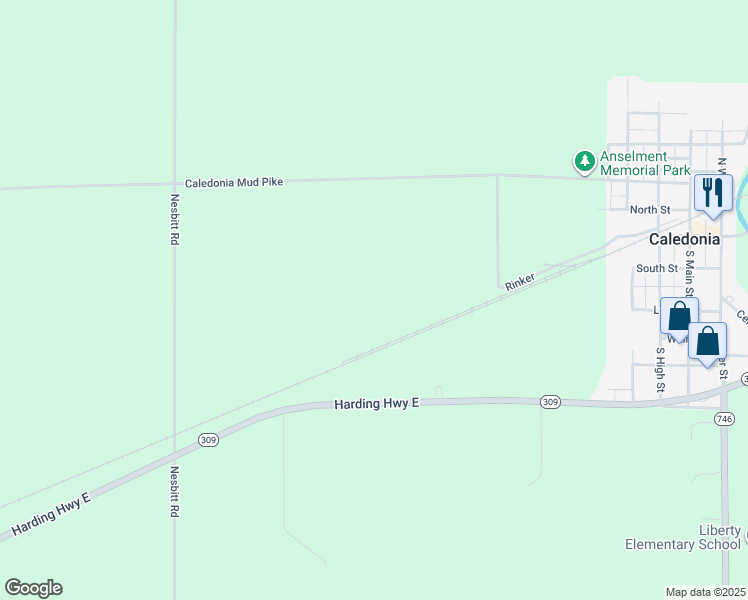 map of restaurants, bars, coffee shops, grocery stores, and more near in Caledonia