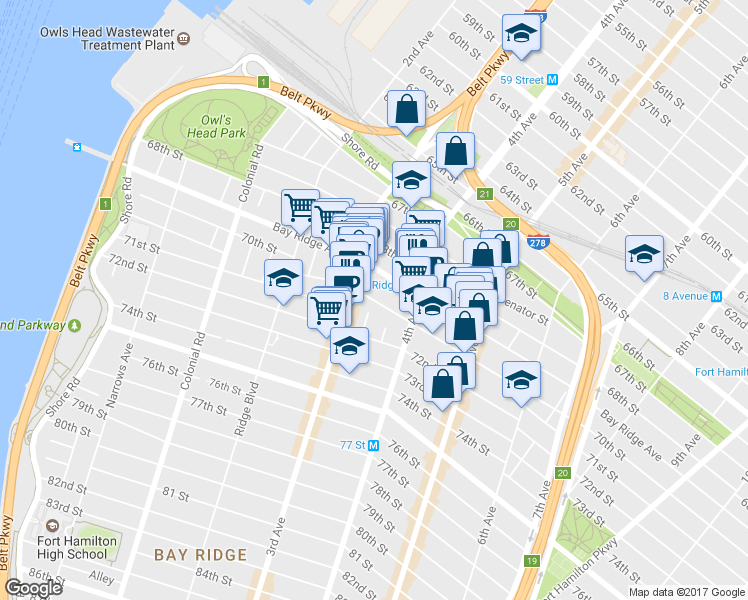 map of restaurants, bars, coffee shops, grocery stores, and more near 329 Ovington Avenue in Brooklyn