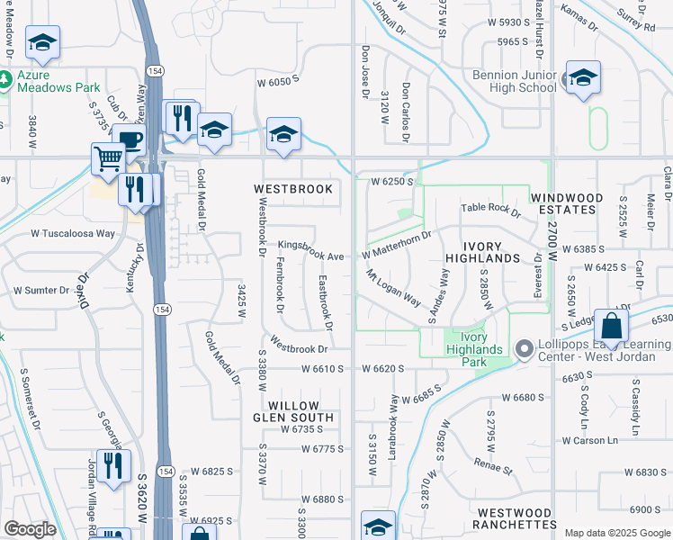 map of restaurants, bars, coffee shops, grocery stores, and more near 3226 Tysonbrook Court in Taylorsville