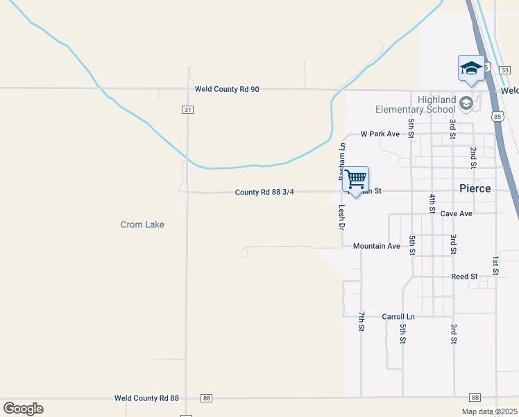 map of restaurants, bars, coffee shops, grocery stores, and more near 43720 County Road 31 in Pierce