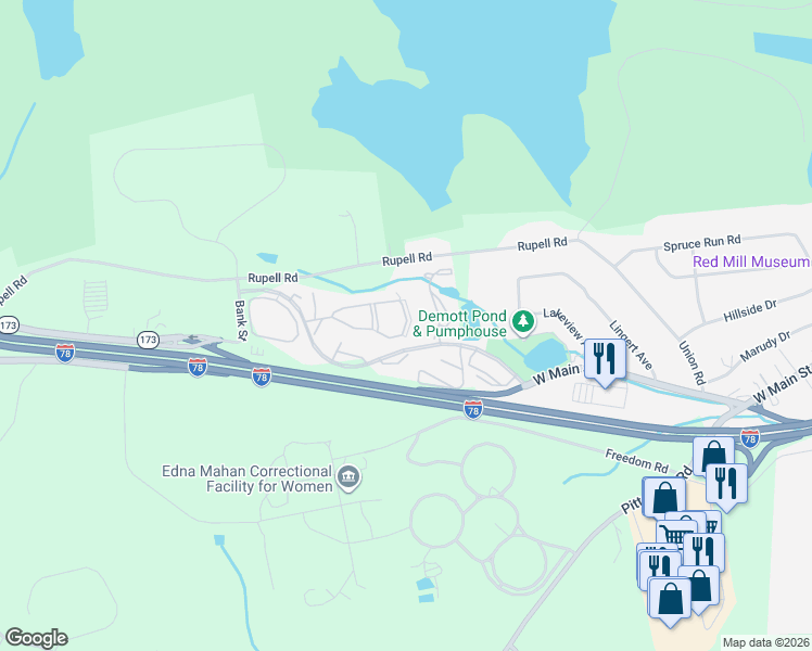 map of restaurants, bars, coffee shops, grocery stores, and more near 74 Overlook Drive in Clinton