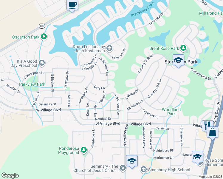 map of restaurants, bars, coffee shops, grocery stores, and more near 75 Voyager Circle in Stansbury Park