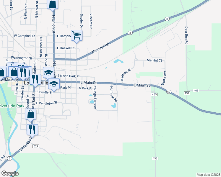 map of restaurants, bars, coffee shops, grocery stores, and more near 106 Hoffman Road in Loudonville