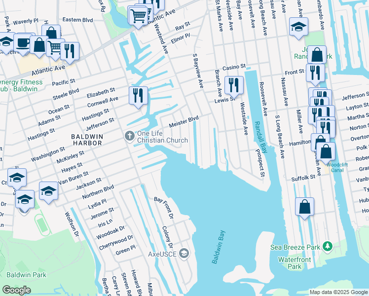 map of restaurants, bars, coffee shops, grocery stores, and more near 51 Buchanan Street in Freeport