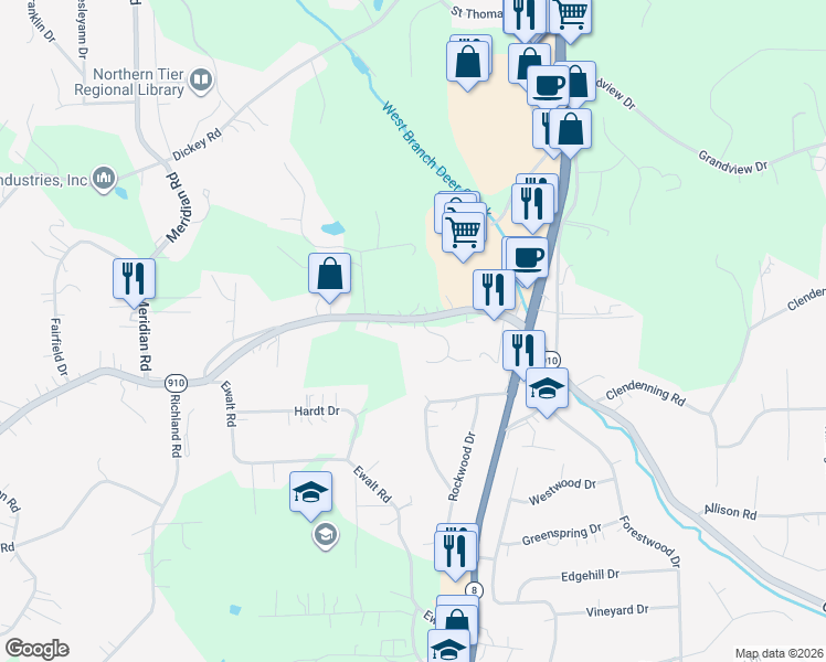 map of restaurants, bars, coffee shops, grocery stores, and more near 4068 Gibsonia Road in Gibsonia