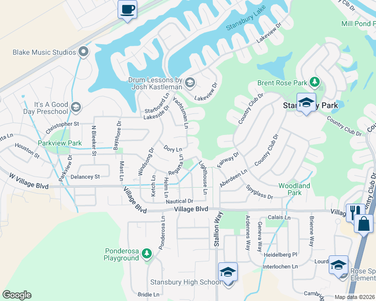 map of restaurants, bars, coffee shops, grocery stores, and more near 91 Dory Lane in Stansbury Park