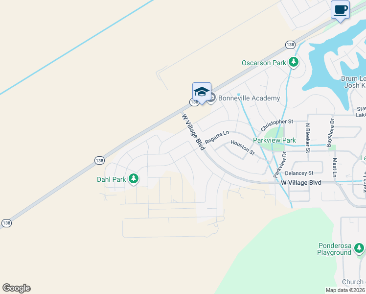 map of restaurants, bars, coffee shops, grocery stores, and more near 889 West Sagewood Drive in Stansbury Park