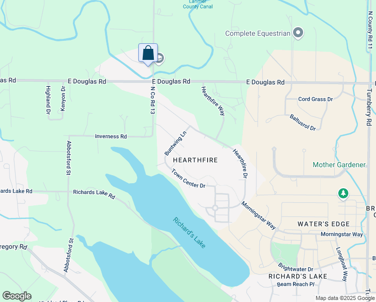 map of restaurants, bars, coffee shops, grocery stores, and more near 1221 Bateleur Lane in Fort Collins