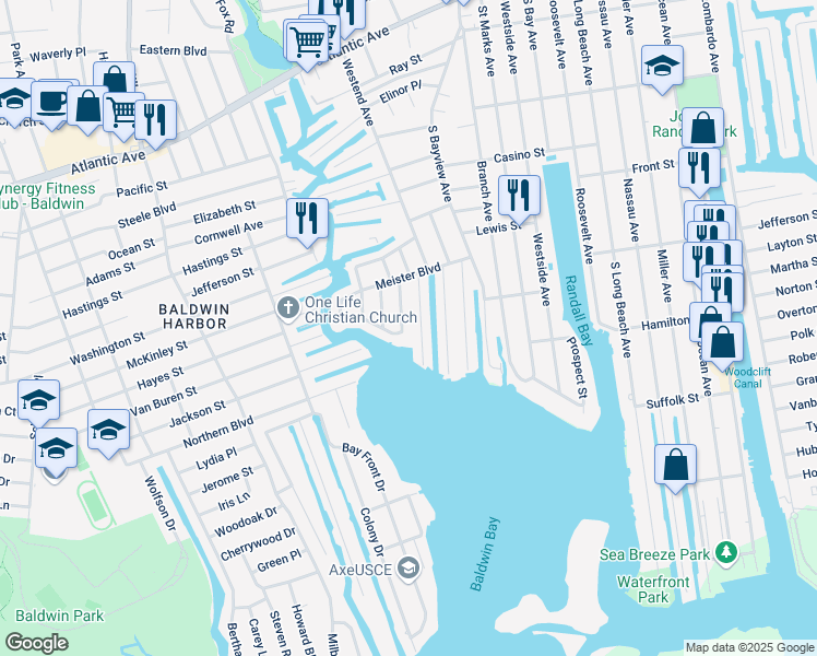 map of restaurants, bars, coffee shops, grocery stores, and more near 51 Buchanan Street in Freeport