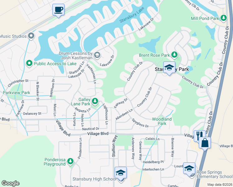 map of restaurants, bars, coffee shops, grocery stores, and more near 629 Country Club Drive in Stansbury Park