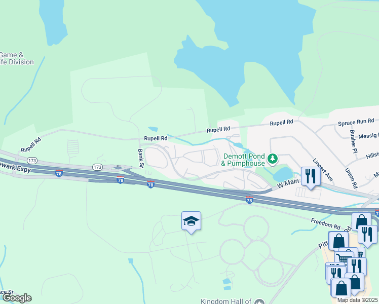 map of restaurants, bars, coffee shops, grocery stores, and more near 140 Overlook Drive in Clinton