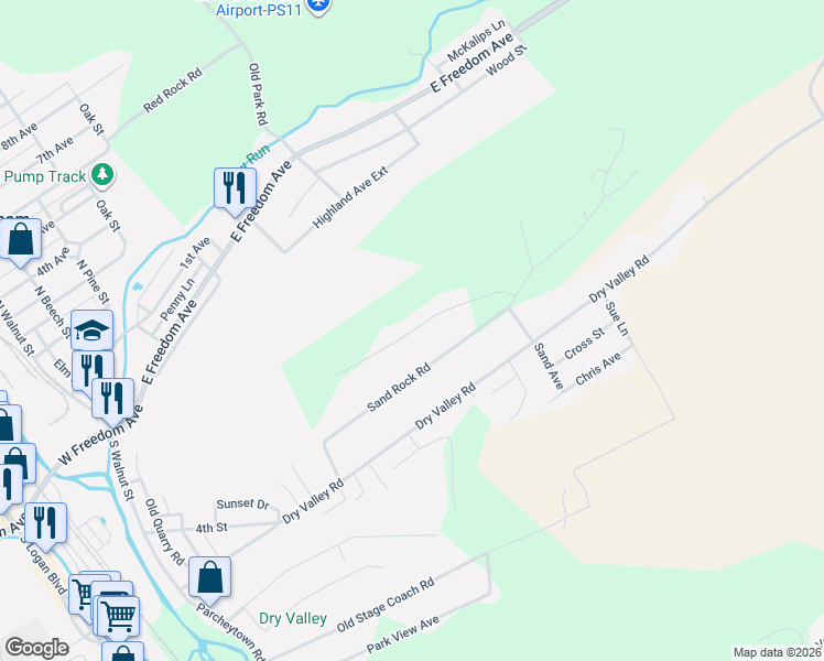 map of restaurants, bars, coffee shops, grocery stores, and more near 31 Delving Drive in Lewistown