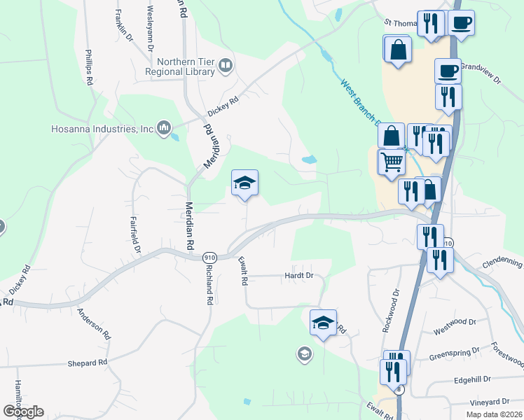 map of restaurants, bars, coffee shops, grocery stores, and more near 4027 Fisher Road in Gibsonia