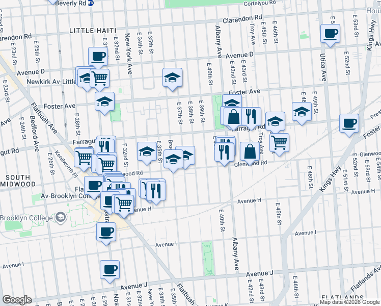 map of restaurants, bars, coffee shops, grocery stores, and more near in Brooklyn