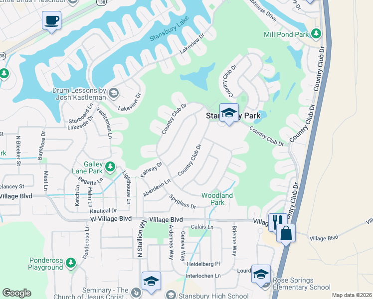 map of restaurants, bars, coffee shops, grocery stores, and more near 696 Country Club Drive in Stansbury Park