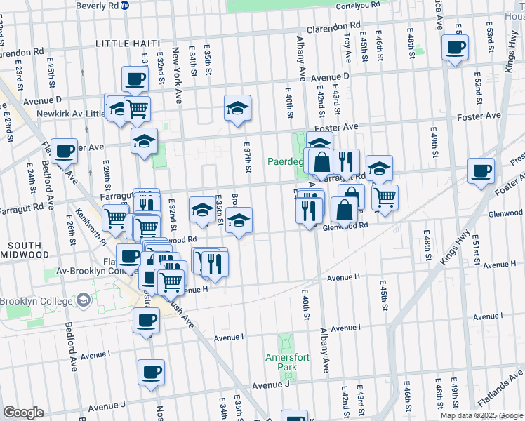 map of restaurants, bars, coffee shops, grocery stores, and more near in Brooklyn