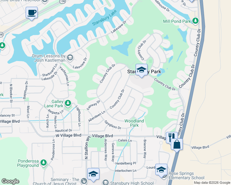map of restaurants, bars, coffee shops, grocery stores, and more near 696 Country Club Drive in Stansbury Park