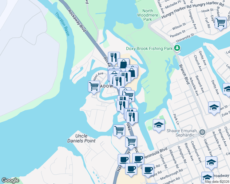 map of restaurants, bars, coffee shops, grocery stores, and more near 75 2nd Street in Queens