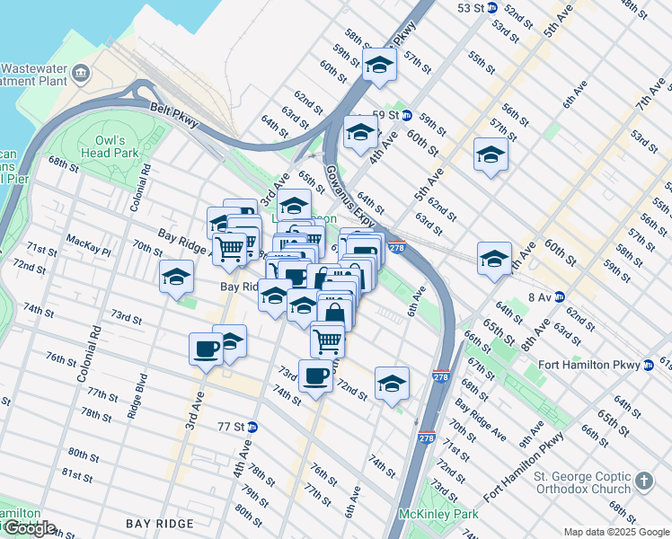 map of restaurants, bars, coffee shops, grocery stores, and more near 447 Senator Street in Brooklyn