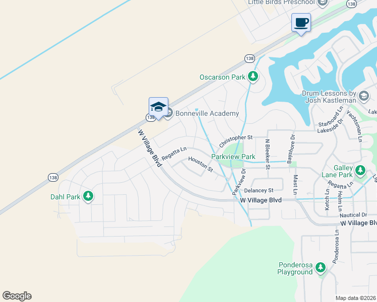 map of restaurants, bars, coffee shops, grocery stores, and more near 728 Tribeca Way in Stansbury Park