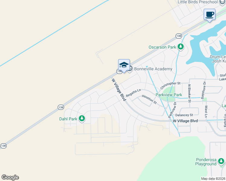 map of restaurants, bars, coffee shops, grocery stores, and more near 885 West Montauk Lane in Stansbury Park