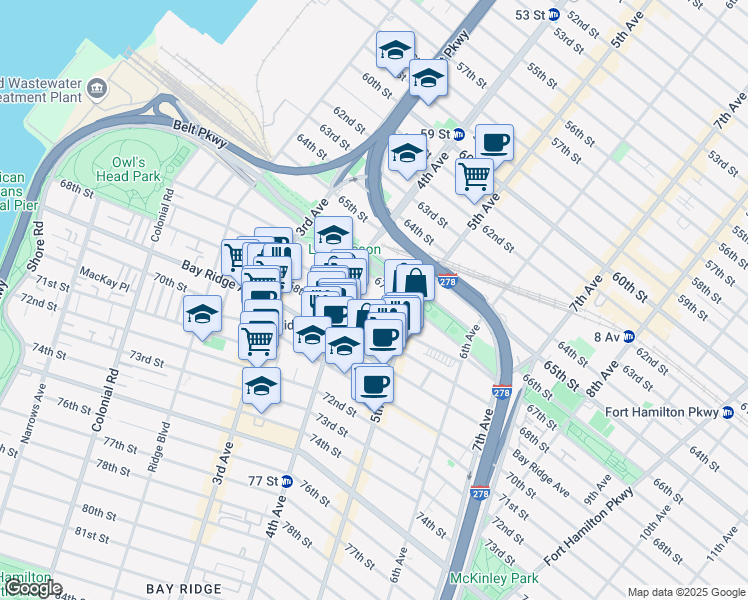 map of restaurants, bars, coffee shops, grocery stores, and more near 431 Senator Street in Brooklyn